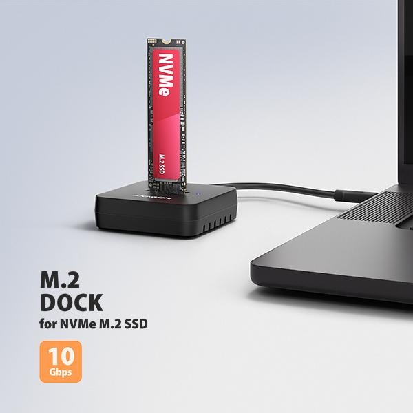 AXAGON ADSA-M2C11L, USB-C 10Gbps dokovacia stanica pre 1× M.2 NVMe SSD 