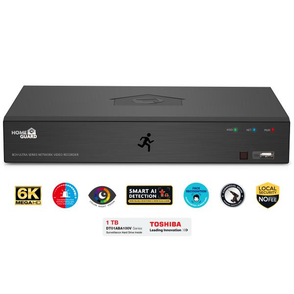 iGET HGNVK88604 - Kamerový MegaHD 6K PoE SMART set, 8CH NVR + 4xIP 6K kamera, zvuk, AI detekcia 