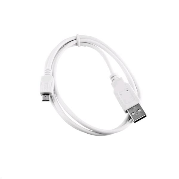 Kábel C-TECH USB 2.0 AM/ Micro, 1m, biely