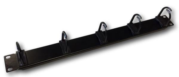 19" vyväzovací panel 1U 5x plast oko 3x3cm čierny