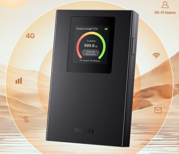 Tenda MF6 - 4G LTE Mobile AX300 WiFi 6 batérie modem router, LCD, WPA3, USB-C 