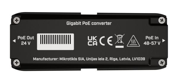 MikroTik GPOE-CON-mini, 48 to 24V 10/ 100/ 1000Mbps PoE converter 802.3af a 802.3at PoE, outdoor 