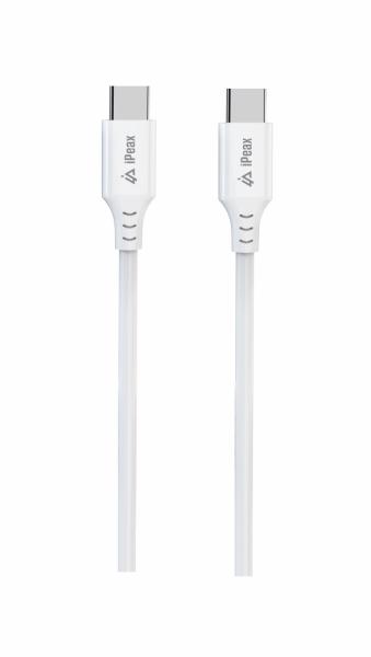 TPU KÁBEL USB-C / USB-C 1M, USB 2.0 BIELÝ 