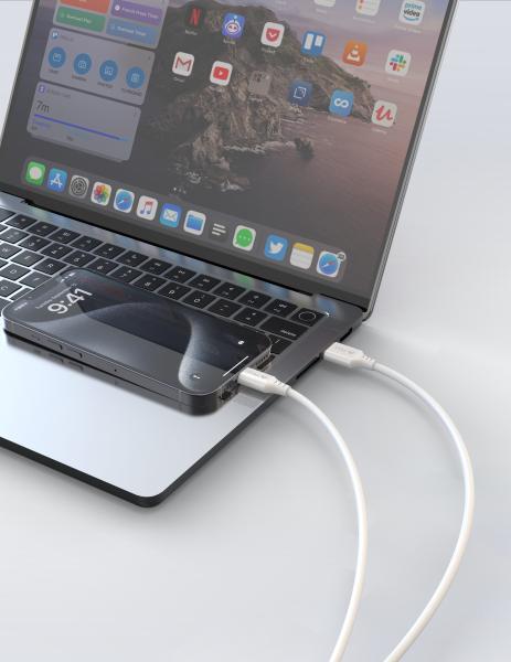 TPU KÁBEL USB-A / LIGHTNING 1M, USB 2.0 BIELÝ 