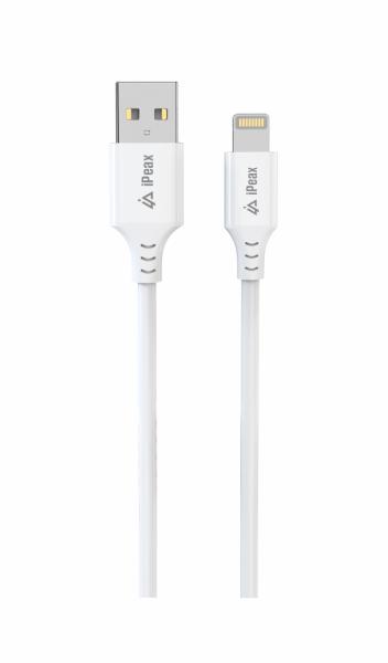 TPU KÁBEL USB-A / LIGHTNING 1, 5M, USB 2.0 BIELÝ 