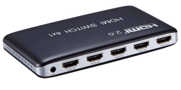 PremiumCord HDMI switch 4:1, plastový, diaľkové ovl. 