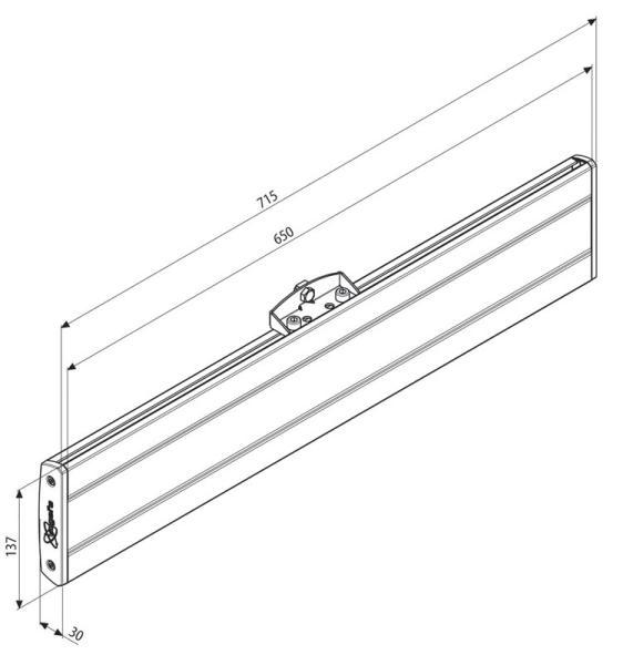 Vogel´s horizontálna časť adaptéra Connect-it PFB 3407, 715mm, strieborná 