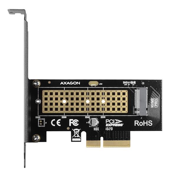 AXAGON PCEM2-N, PCIe x4 - M.2 NVMe M-key slot adaptér, vr. LP 