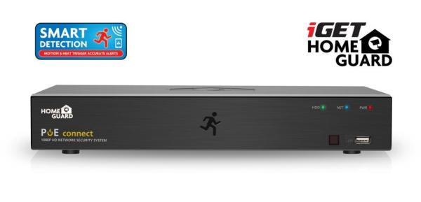 iGET HGNVK85304 - Kamerový PoE FullHD set, 8CH NVR + 4x IP 1080p kamera, SMART detekcia, W/ M/ Andr/ iOS 