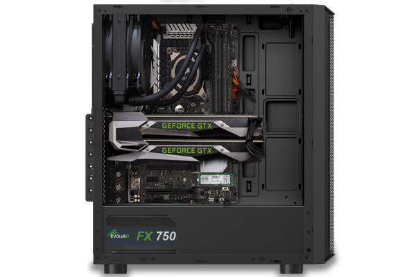 EVOLVEO Ptero Q1/ Midi Tower/ Transpar./ Čierna 