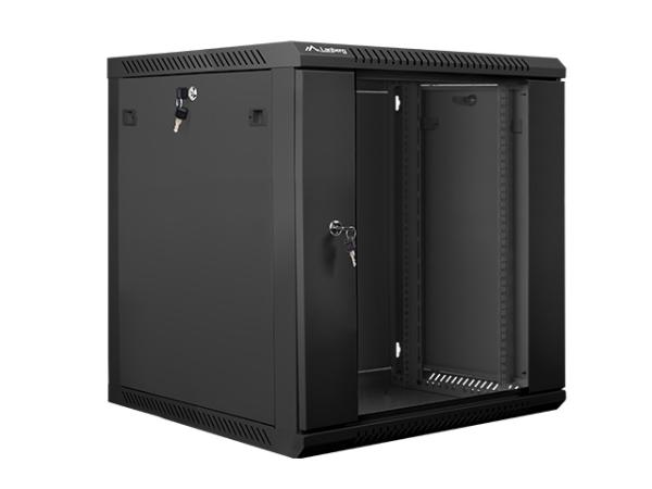 Nástenný rack 19" 12U 600X600mm čierny flat pack 