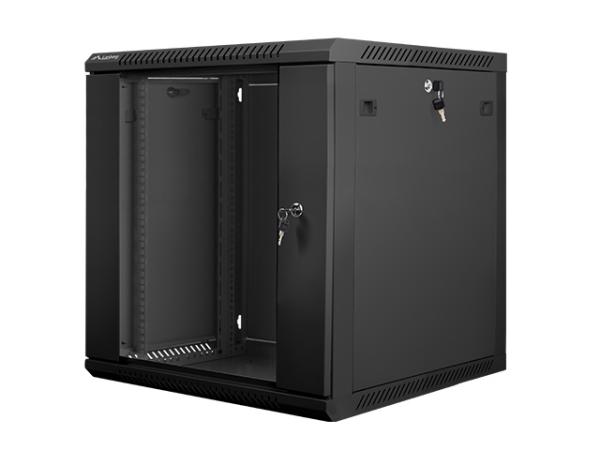 Nástenný rack 19" 12U 600X600mm čierny flat pack
