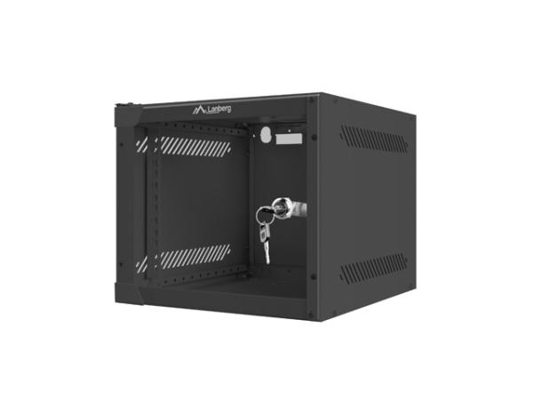 Nástenný rack 10"" 4U 280x310mm čierny flat pack 