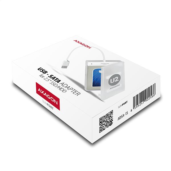 AXAGON ADSA-1S, USB2.0 - SATA HDD/ SSD adaptér vr. 2.5" púzdra 