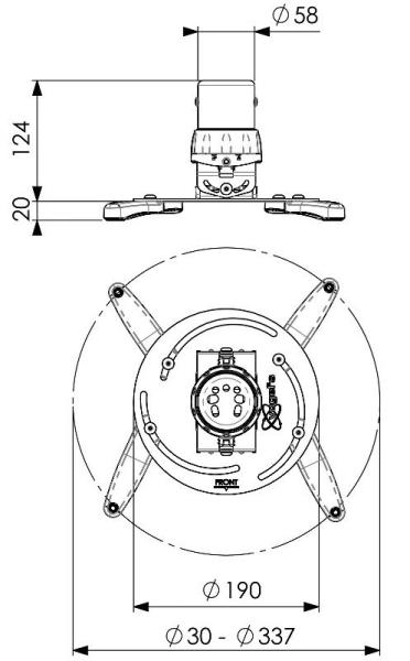 Univerzálny držiak na projektor Vogel"s PPC 1500, do 15kg, biely 