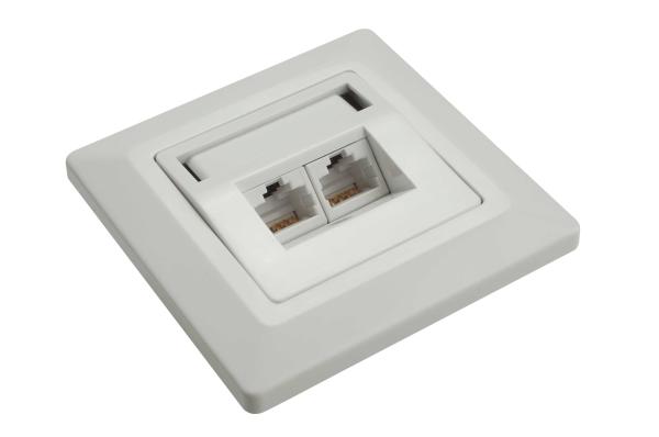 Zásuvka Solarix CAT5E UTP 2 x RJ45 pod omietku biela