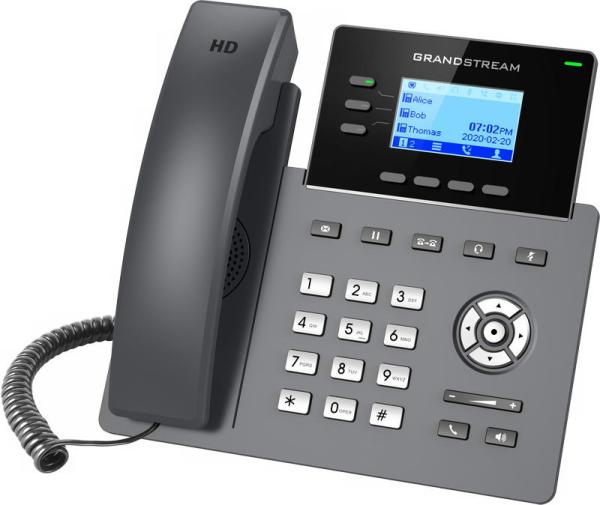 Grandstream GRP2603P SIP telefón, 2, 48" LCD podsv. displej, 6 SIP účty, 2x1Gbit port, PoE 