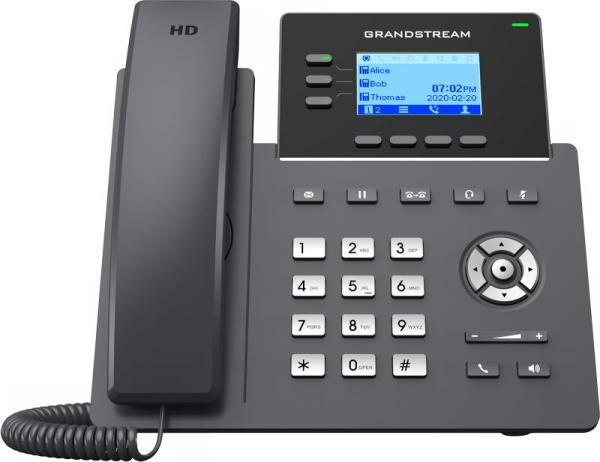 Grandstream GRP2603P SIP telefón, 2, 48" LCD podsv. displej, 6 SIP účty, 2x1Gbit port, PoE 