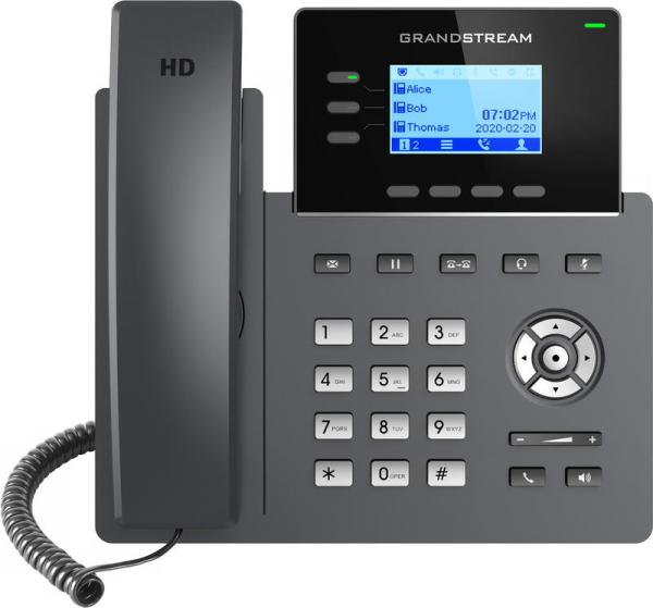Grandstream GRP2603P SIP telefón, 2, 48" LCD podsv. displej, 6 SIP účty, 2x1Gbit port, PoE