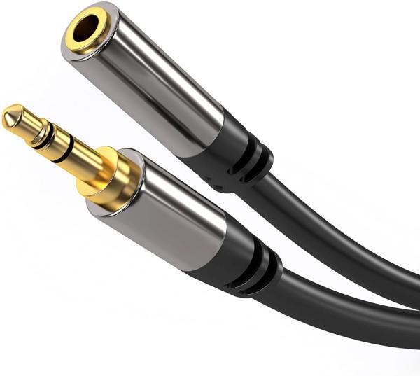 PremiumCord HQ tienený predlžovací kábel Jack 3.5mm - Jack 3.5mm M/ F 5m