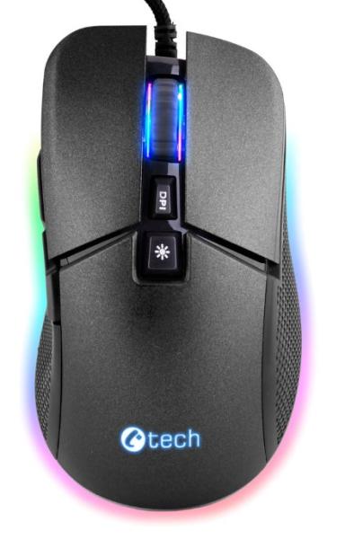 C-TECH Dawn/ Herná/ Optická/ Pre pravákov/ 6 400 DPI/ Drôtová USB/ Čierna