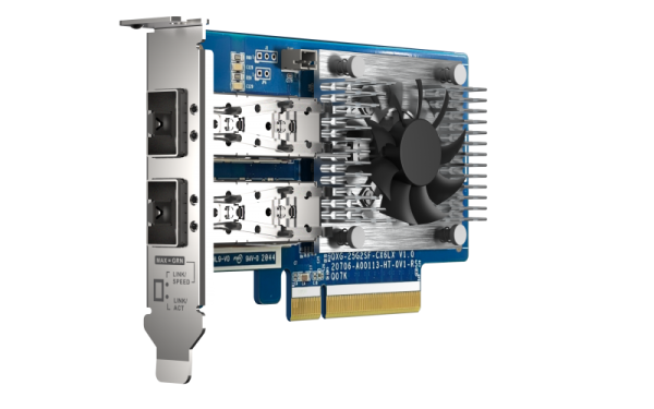QNAP QXG-25G2SF-CX6 - 25GbE (2porty) PCIe karta; nízky profil; PCIe Gen4 x8 