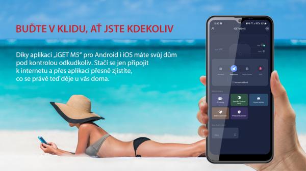 iGET SECURITY M5-4G Premium - Inteligentný 4G/ WiFi/ LAN alarm, ovládanie kamier a zásuviek, Android, iOS 