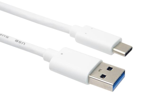 PremiumCord kábel USB-C - USB 3.0 A (USB 3.2 generation 2, 3A, 10Gbit/ s) 2m biela 
