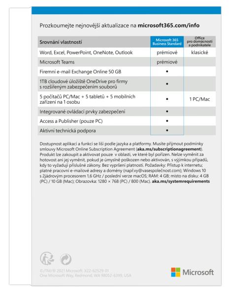 Microsoft 365 Business Standard P8 Mac/ Win Eng 