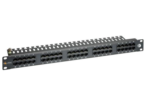 19" ISDN panel Solarix 50 x RJ45 čierny 1U SX50-ISDN-BK