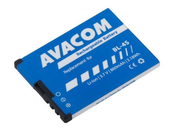 Batéria AVACOM GSNO-BL4S-S860 do mobilu Nokia 3600 Slide, 2680 Li-Ion 3, 7 V 860mAh (náhrada BL-4S)