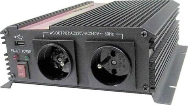 Menič napätia Carspa CAR1KU-24 24V/ 230V+USB 1000W, modifikovaná sínus