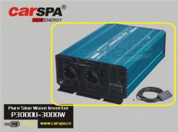 Menič napätia Carspa P3000U-24 24V/ 230V+USB 3000W, čistá sínusovka