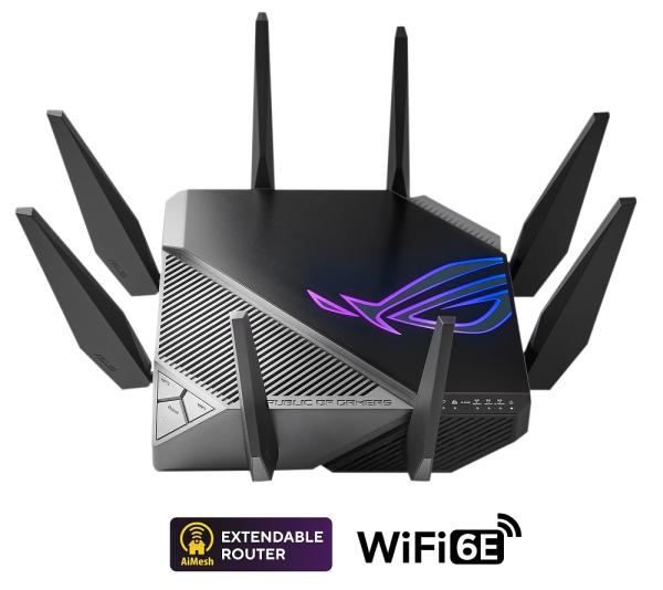 ASUS ROG Rapture GT-AXE11000 (AXE11000) WiFi 6E Extendable Gaming Router, 2.5G port, Aimesh, 4G/5G Mobile Tethering