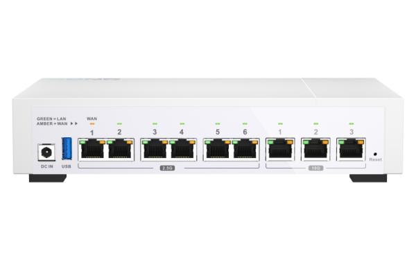 QNAP SD-WAN router QHora-322 (4jadrový procesor, 4GB DDR4 RAM, 6x 2, 5GbE, 3x 10GbE, 1x USB 3.2 Gen1) 