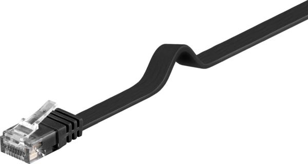 PremiumCord Plochý patch kábel UTP RJ45-RJ45 CAT6 10m čierna
