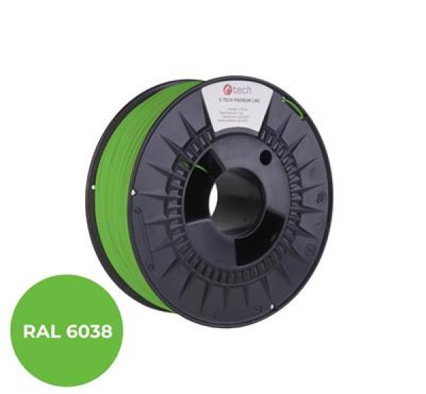 Tlačová struna (filament) C-TECH PREMIUM LINE, PLA, luminiscenčná zelená, RAL6038, 1, 75mm, 1kg