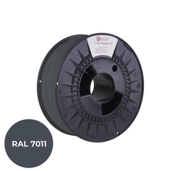 Tlačová struna (filament) C-TECH PREMIUM LINE, PLA, oceľová šedá, RAL7011, 1, 75mm, 1kg