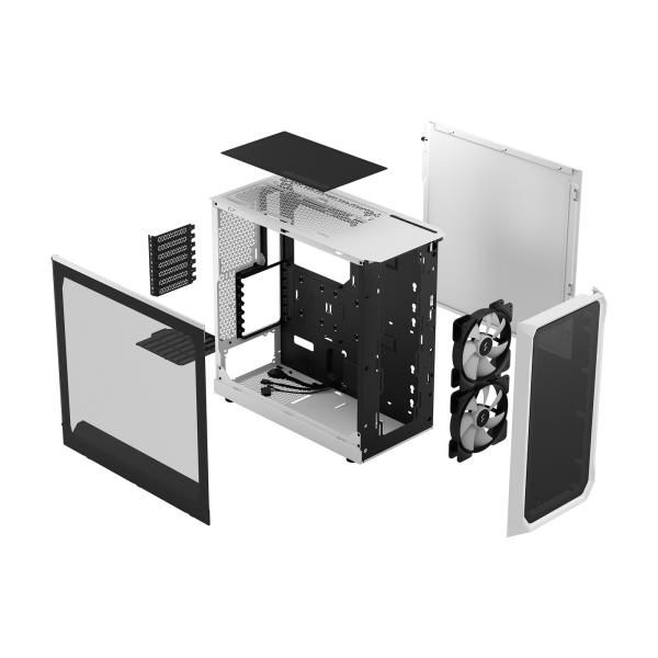 Fractal Design Focus 2 RGB White TG Clear Tint/ Midi Tower/ Transpar./ Čierna a biela 