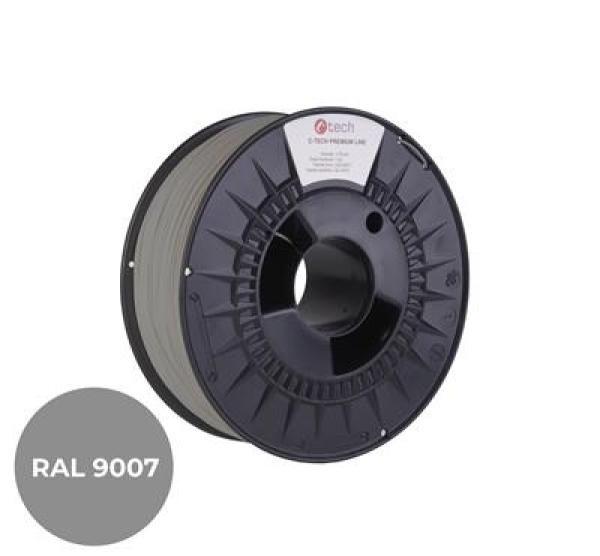 Tlačová struna (filament) C-TECH PREMIUM LINE, PLA, šedý hliník, RAL9007, 1, 75 mm, 1kg