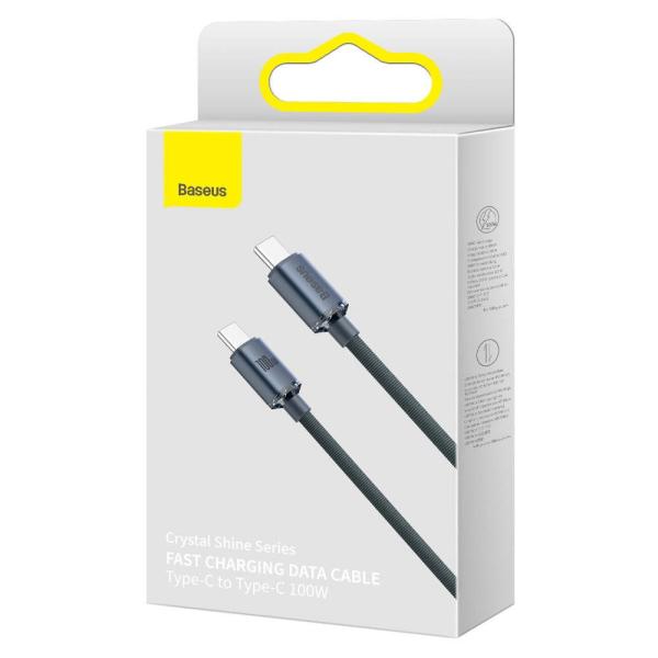 Baseus CAJY000701 Crystal Shine Series Dátový Kábel USB-C - USB-C 100W 2m Black 