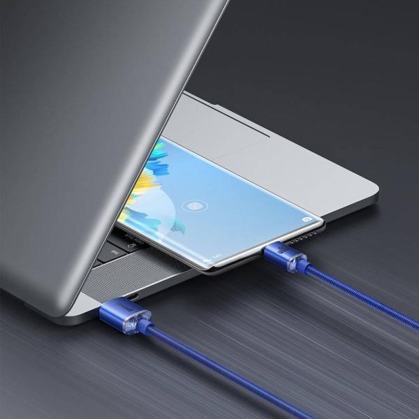 Baseus CAJY000503 Crystal Shine Series Dátový Kábel USB - USB-C 100W 2m Blue 