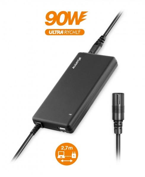 Univerzálny adaptér pre notebooky so 16 výmennými konektormi a USB, 90W 