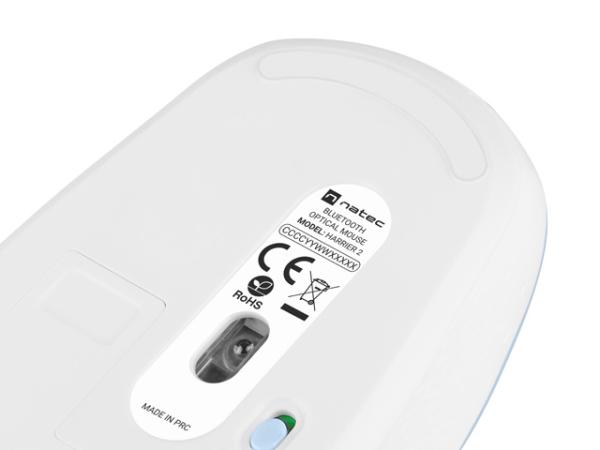 Natec optická myš HARRIER 2/ 1600 DPI/ Kancelárska/ Optická/ 1 600 DPI/ Bezdrôtová Bluetooth/ Svetlo modrá 