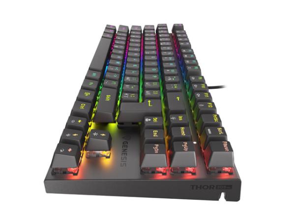 Genesis herná mechanická klávesnica THOR 303/ TKL/ RGB/ Outemu Red/ Drôtová USB/ CZ- SK layout/ Čierna 