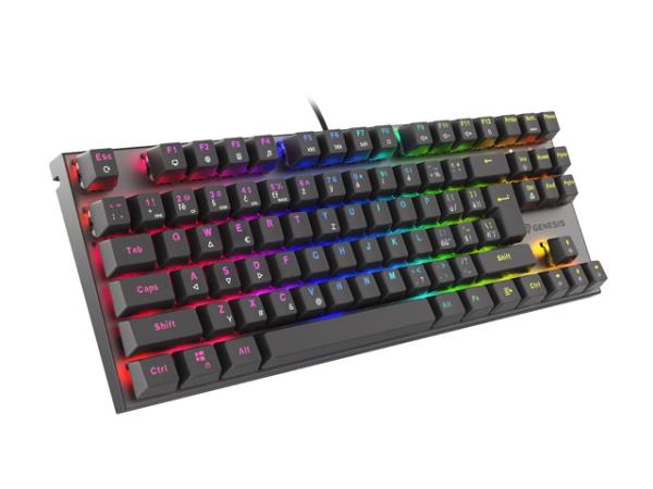 Genesis herná mechanická klávesnica THOR 303/ TKL/ RGB/ Outemu Red/ Drôtová USB/ CZ- SK layout/ Čierna