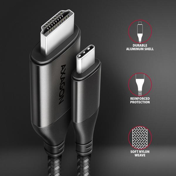 AXAGON RVC-HI2MC, USB-C -> HDMI 2.0a redukcia / kábel 1.8m, 4K/ 60Hz HDR10 