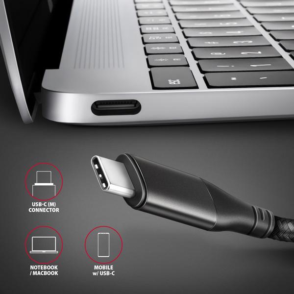 AXAGON RVC-HI2MC, USB-C -> HDMI 2.0a redukcia / kábel 1.8m, 4K/ 60Hz HDR10 