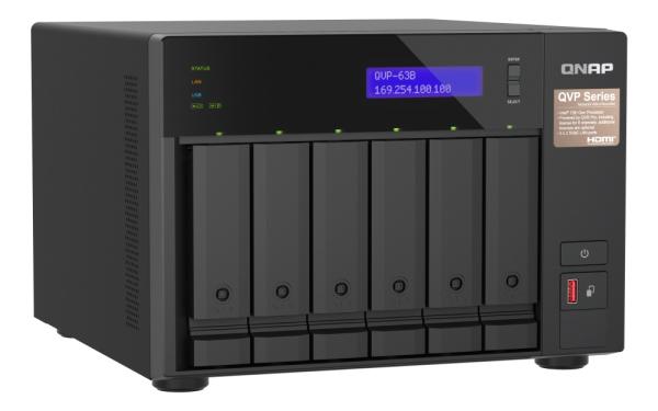 QNAP NVR QVP-63B (4core 4, 3GHz, 16GB RAM, 6xSATA, 2xGbE, 2xM.2 NVMe Gen4, 2xPCIe, kamery: 8 (max 36) 