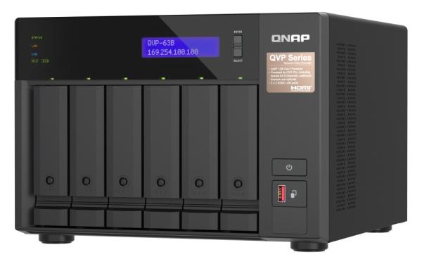 QNAP NVR QVP-63B (4core 4, 3GHz, 16GB RAM, 6xSATA, 2xGbE, 2xM.2 NVMe Gen4, 2xPCIe, kamery: 8 (max 36) 